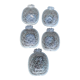 5 vintage transparent molded glass pineapple cups