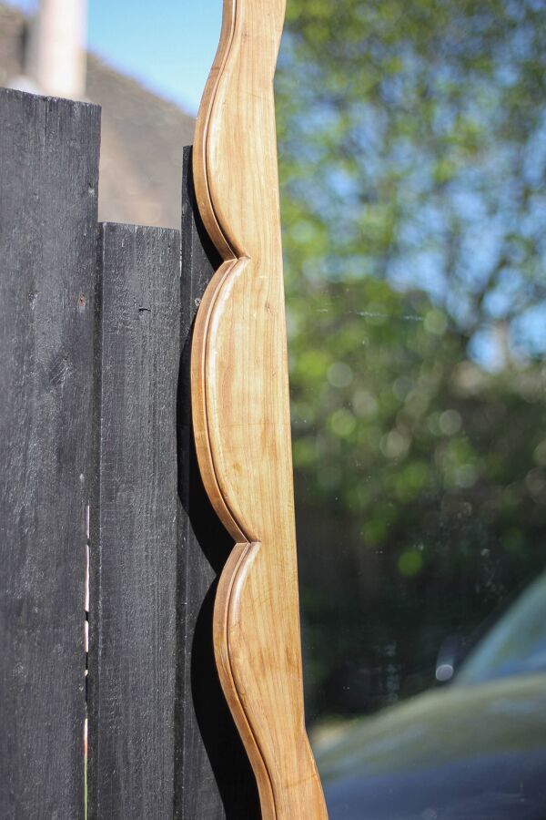 Miroir bois, grand miroir à poser ou mural, miroir vintage, miroir artisanal, décoration intérieur
