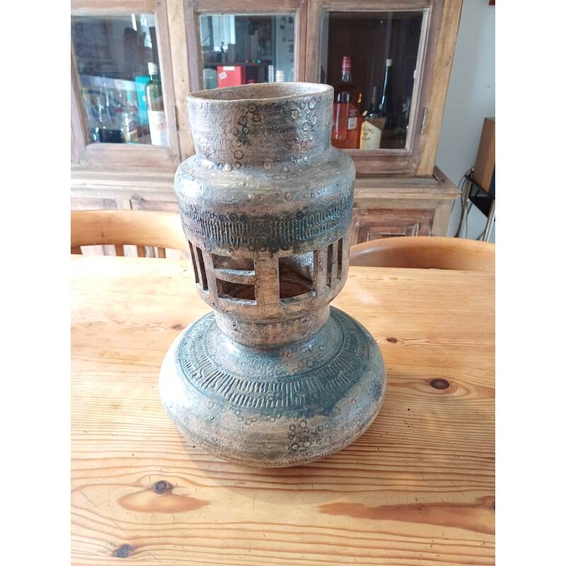 Pied de lampe en grès émaillé, années 60