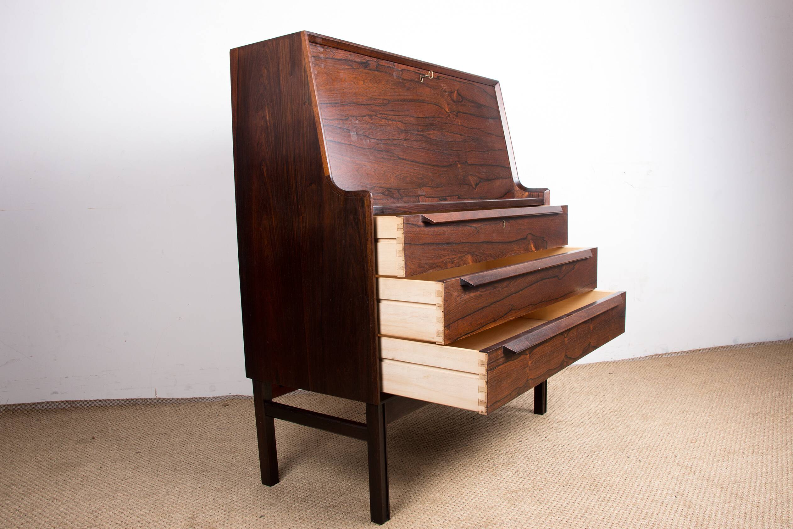 Secretary desk, Danish Rosewood by Arne Wahl Iversen for Branderup Mobelfabrik 1960.