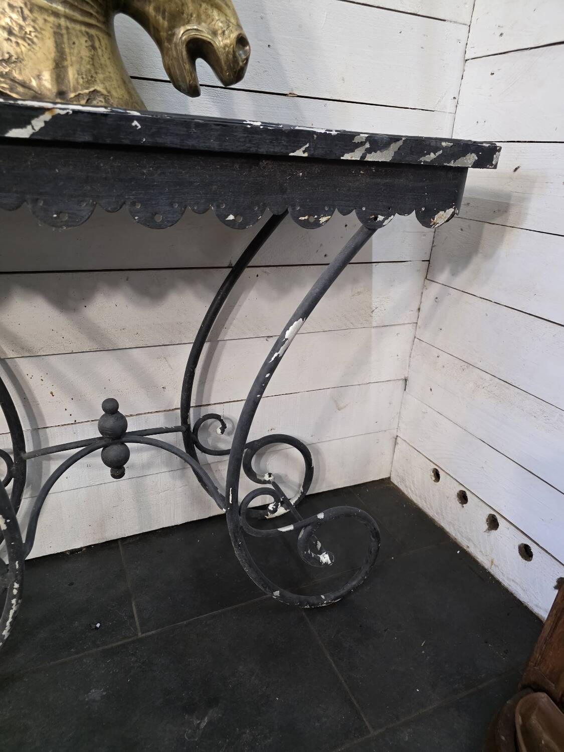 Massive wrought iron console from the 20th century.