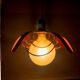 French modern orange metal ribbon lamp