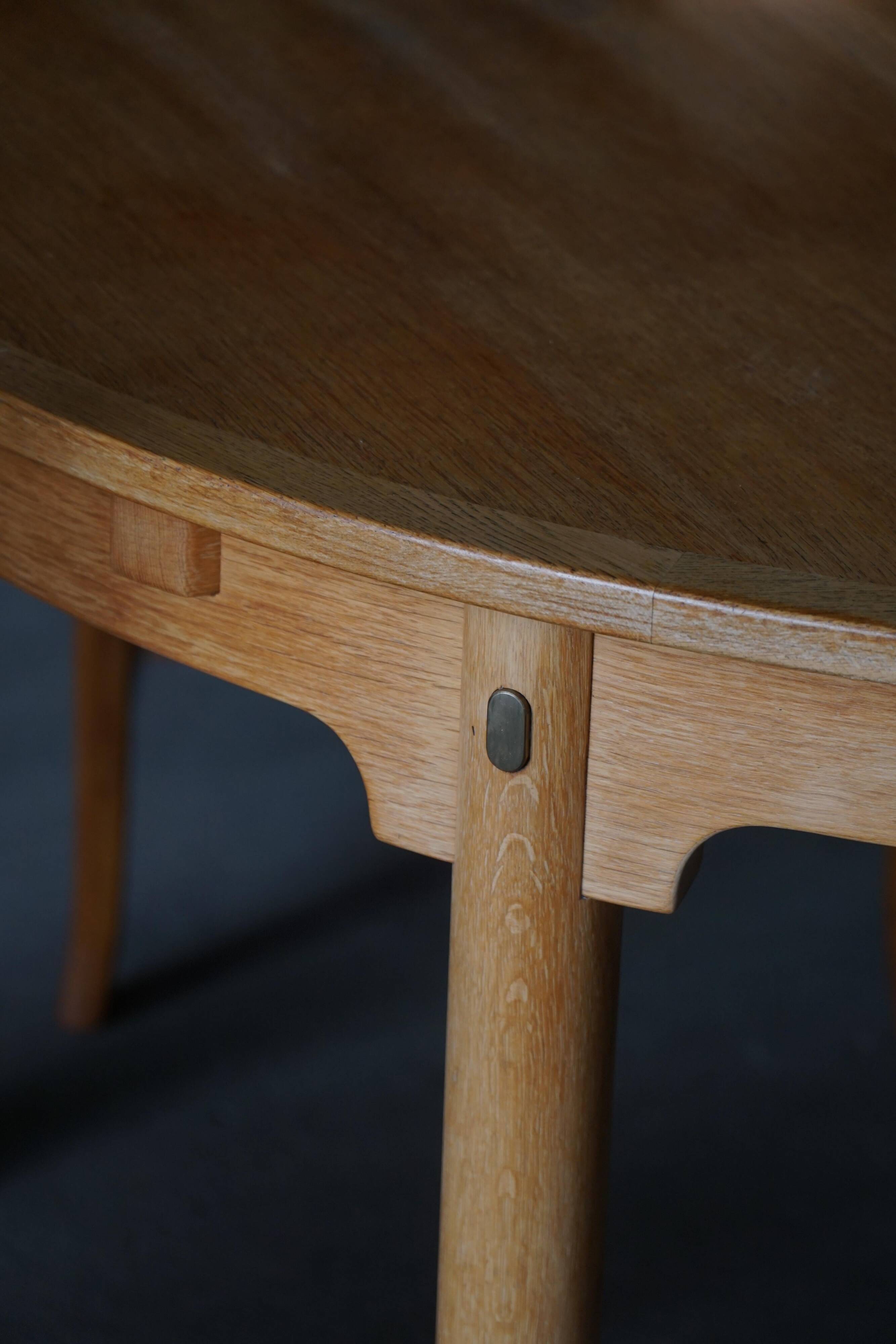 Børge Mogensen, "Øresund" dining table in oak and brass, Mid-century modern, 1950s