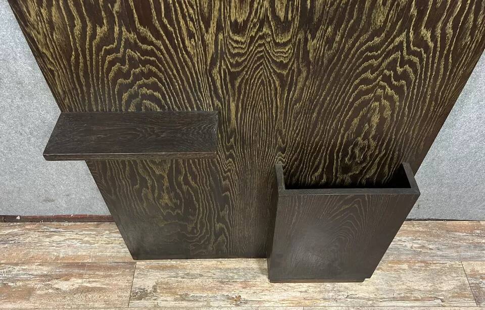 Porte manteaux vintage vers 1950 en bois de Macassar veiné