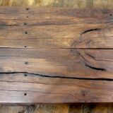 pair long coffee table solid wood brutalist