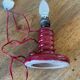Burgundy ceramic lamp base
