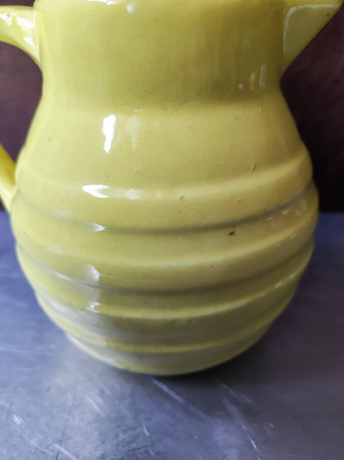 Milk jug, vintage yellow pitcher