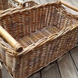 Set of four wicker baskets
