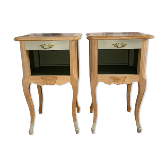 Pair of revamped cherry bedside tables