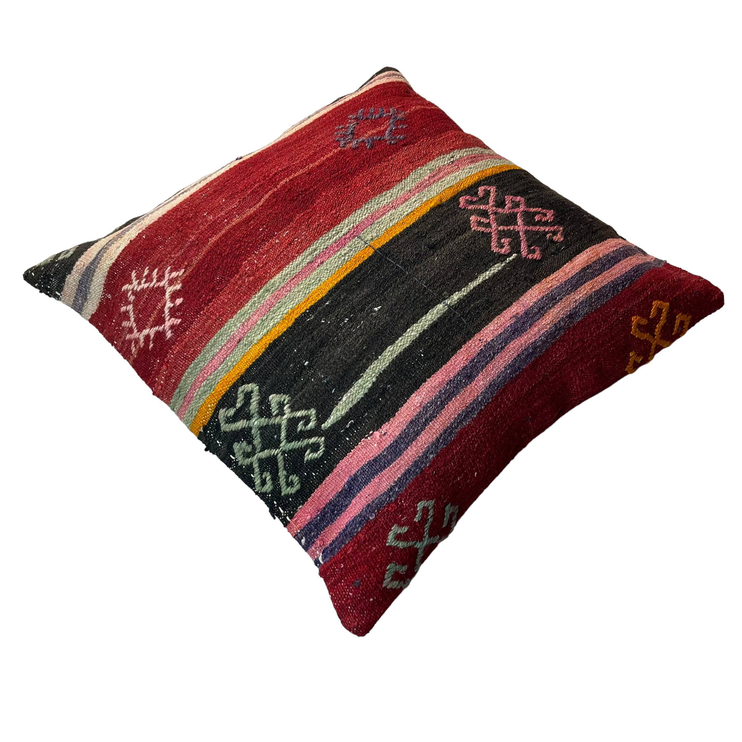 Housse de coussin Kilim turc vintage, 55 x 55 cm