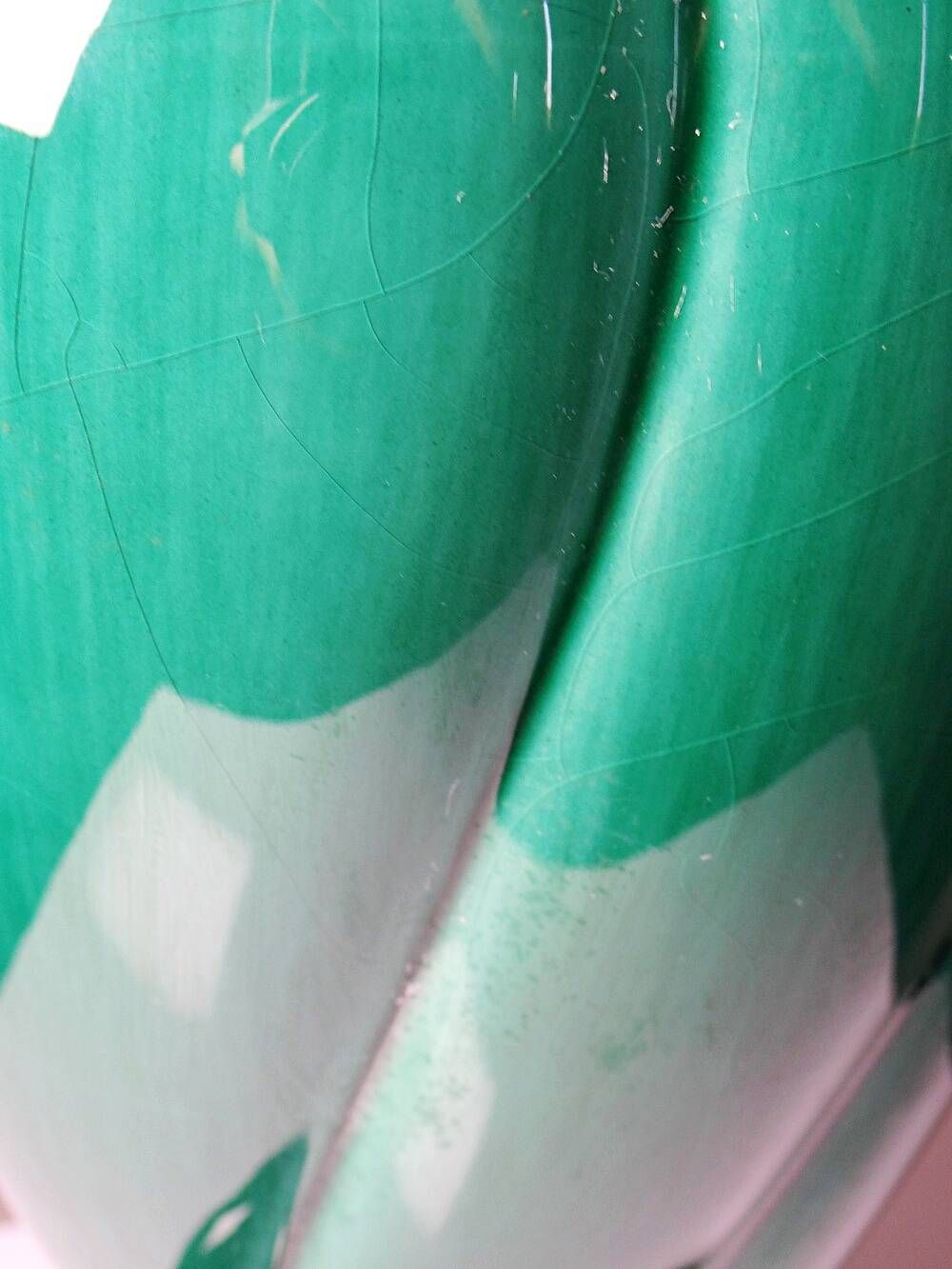 Large vintage Mathias lamp in green and black ceramic, 1970s.