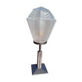 Art deco office lamp wrought iron 1930 glass frosted skyscraper
