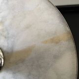 Marble cheese platter and silver metal 1970