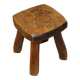 Vintage brutalist low stool in solid ash, 1960s