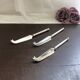 Lot de 3 petits couteaux à fromage métal argenté