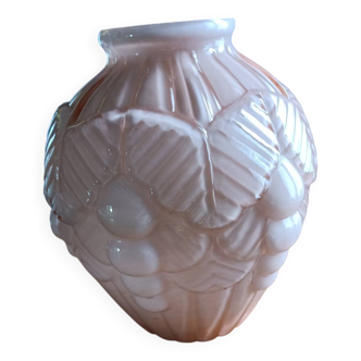 Art Deco pink opaline vase