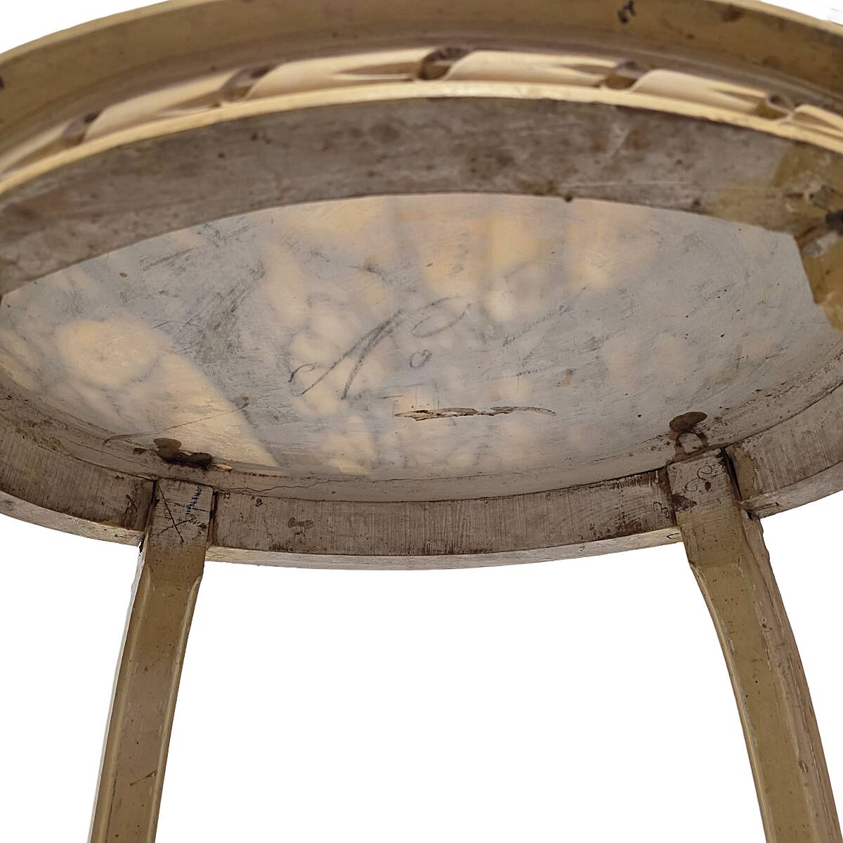 Antique French Classic Side Table with marble top, late 1800s