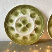 Oyster service Moulin des Loups – 8 plates and 2 dishes, 1970s