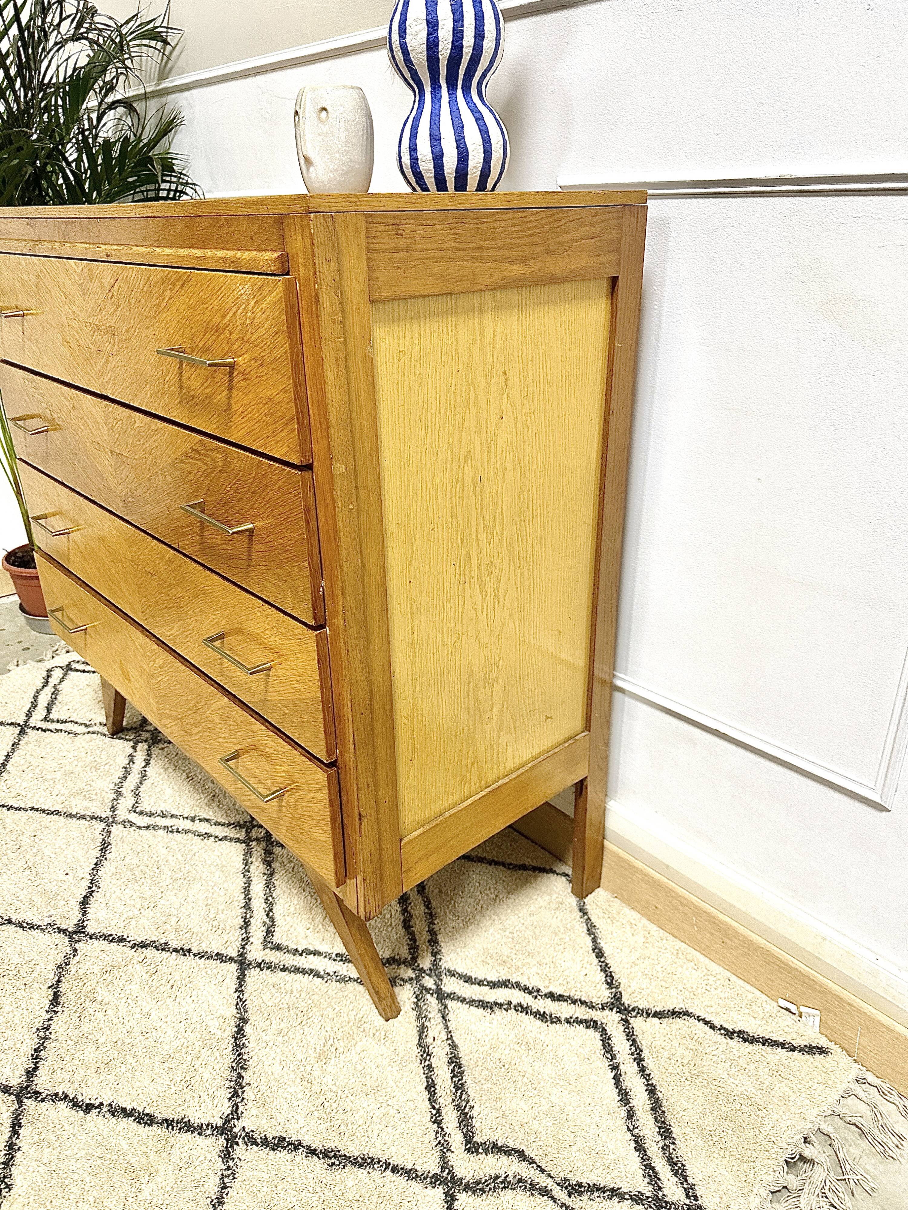 Vintage chest of drawers compass feet