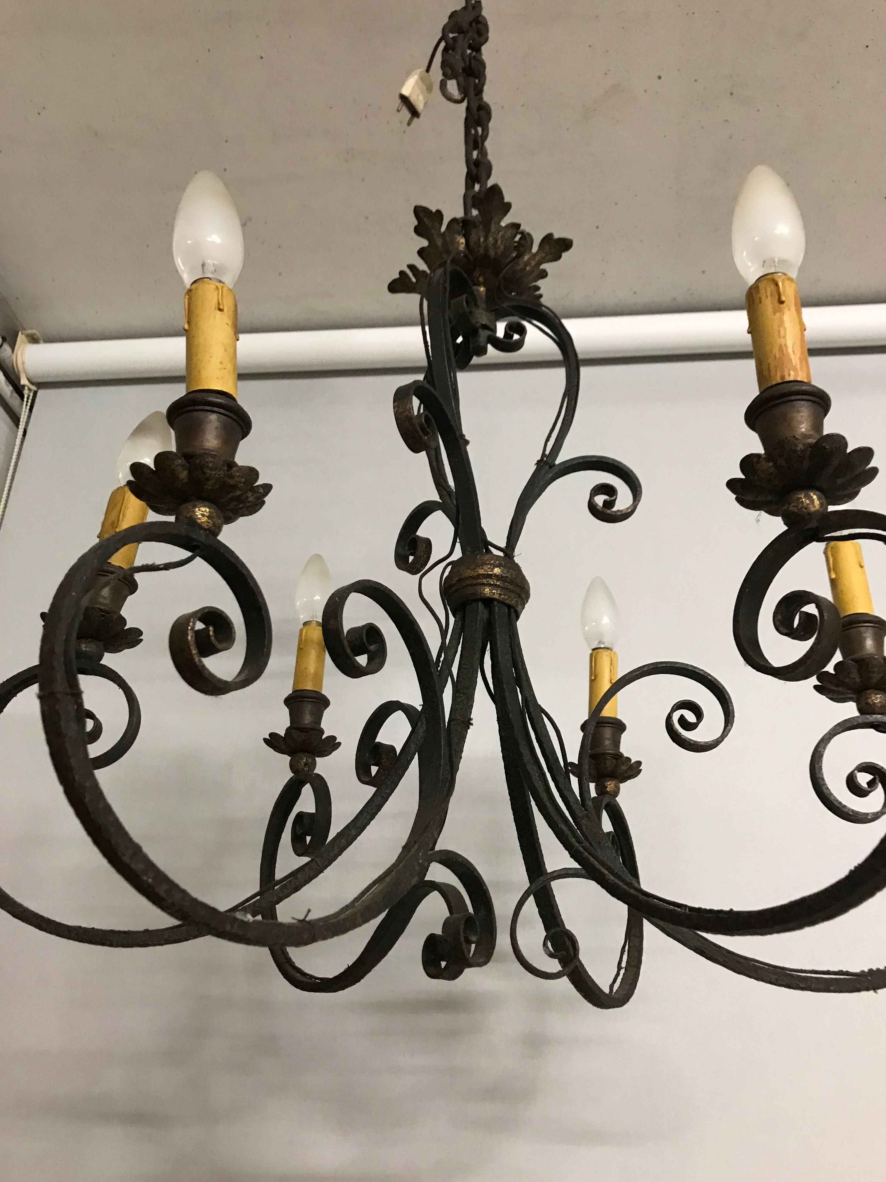 Wrought iron chandelier