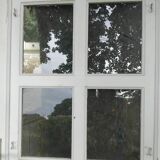 Old Vintage Wooden Glass Door