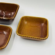 Lot 3 plats carrés en grès Deco Hälsingborg K.J. Svensson