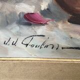 flower vase of a bouquet. Oil on canvas signed by Jean-Jacques Foulon (1923-1980)