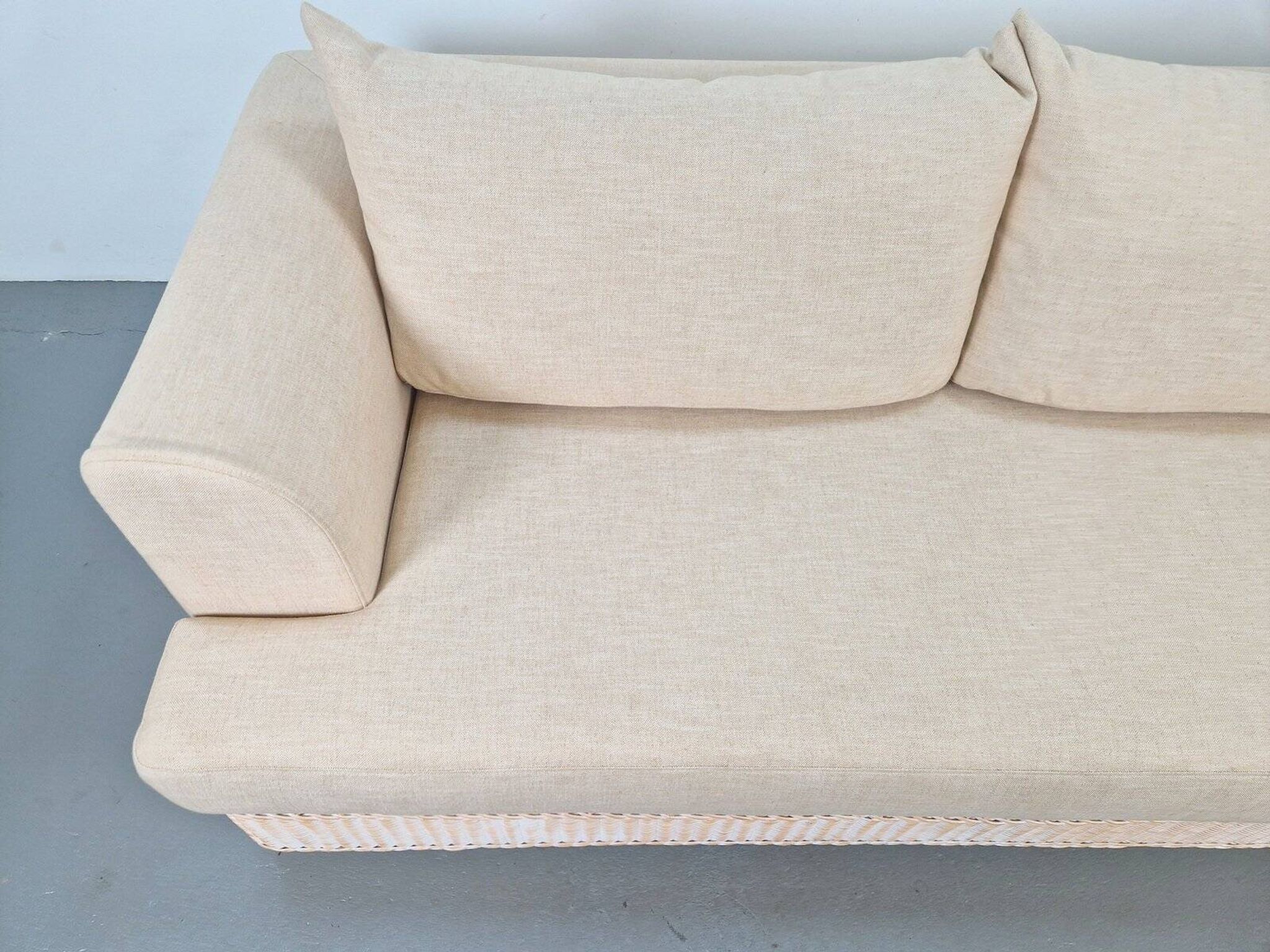 Modern Outdoor Wicker Linen Sofa by DFN SRL for Dolcefarniente Leda, Italy