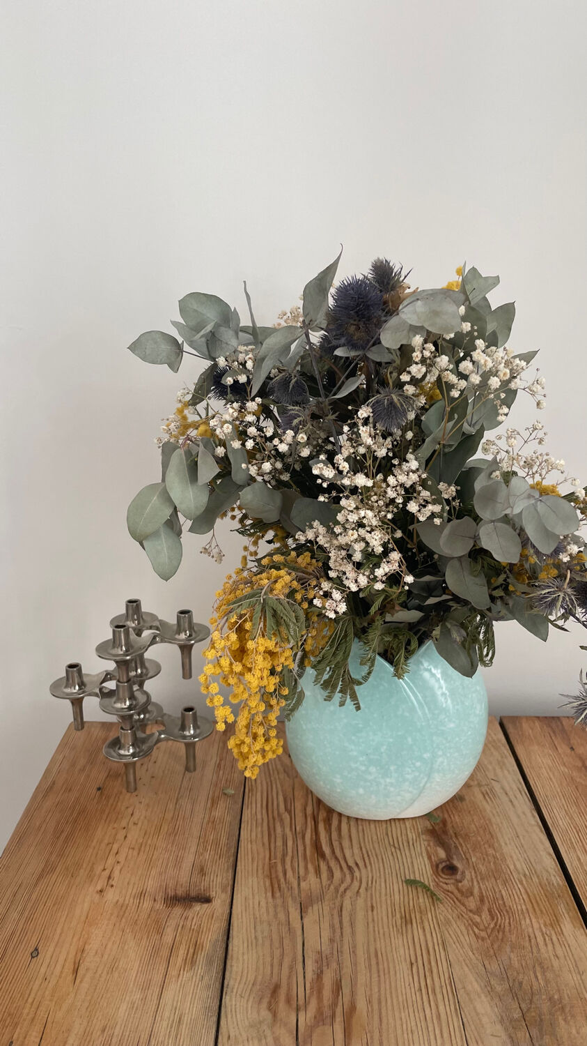 Sky blue ceramic vase