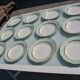 12 green deep plates "l'amandinoise"