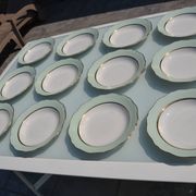 12 assiettes creuses vertes "l'amandinoise"