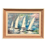 Original Swedish Oil on Panel – “Sailboats” by Bertil Thorell,  Signed