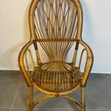 Set of 4 rattan armchairs from the 60s Italian
