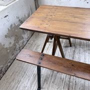 XXL trestle farm table 4m and its benches