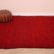 Red Vintage Moroccan Rug 180 x 230 cm, Berber Wool Rug, Handmade Boho Rug