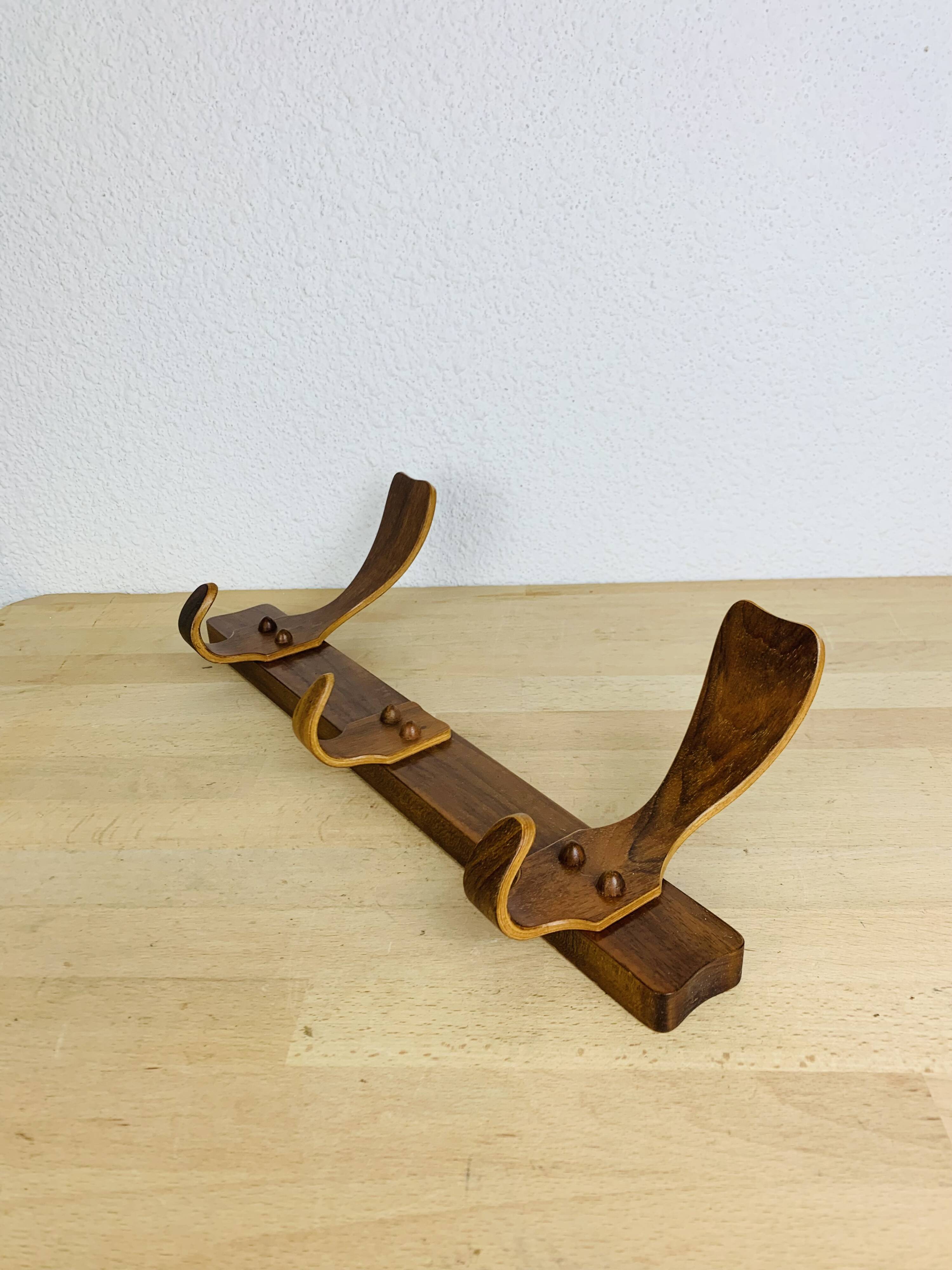 Bruno Paul art deco wall coat rack for Deutsche Werkstätte Hellerau
