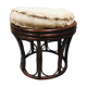 Pouf stool in rattan and bamboo vintage