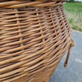 Vintage rattan laundry basket