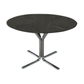 Dining table 1970 chrome and smoked glass