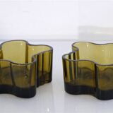Pair of glass tealight holders from Iittala 1960