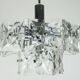 elegant 2-tier kinkeldey mid century PENDANT LIGHT crystal glass and chrome