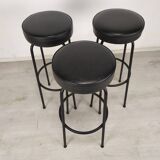 3 tabourets de bar noir vintage