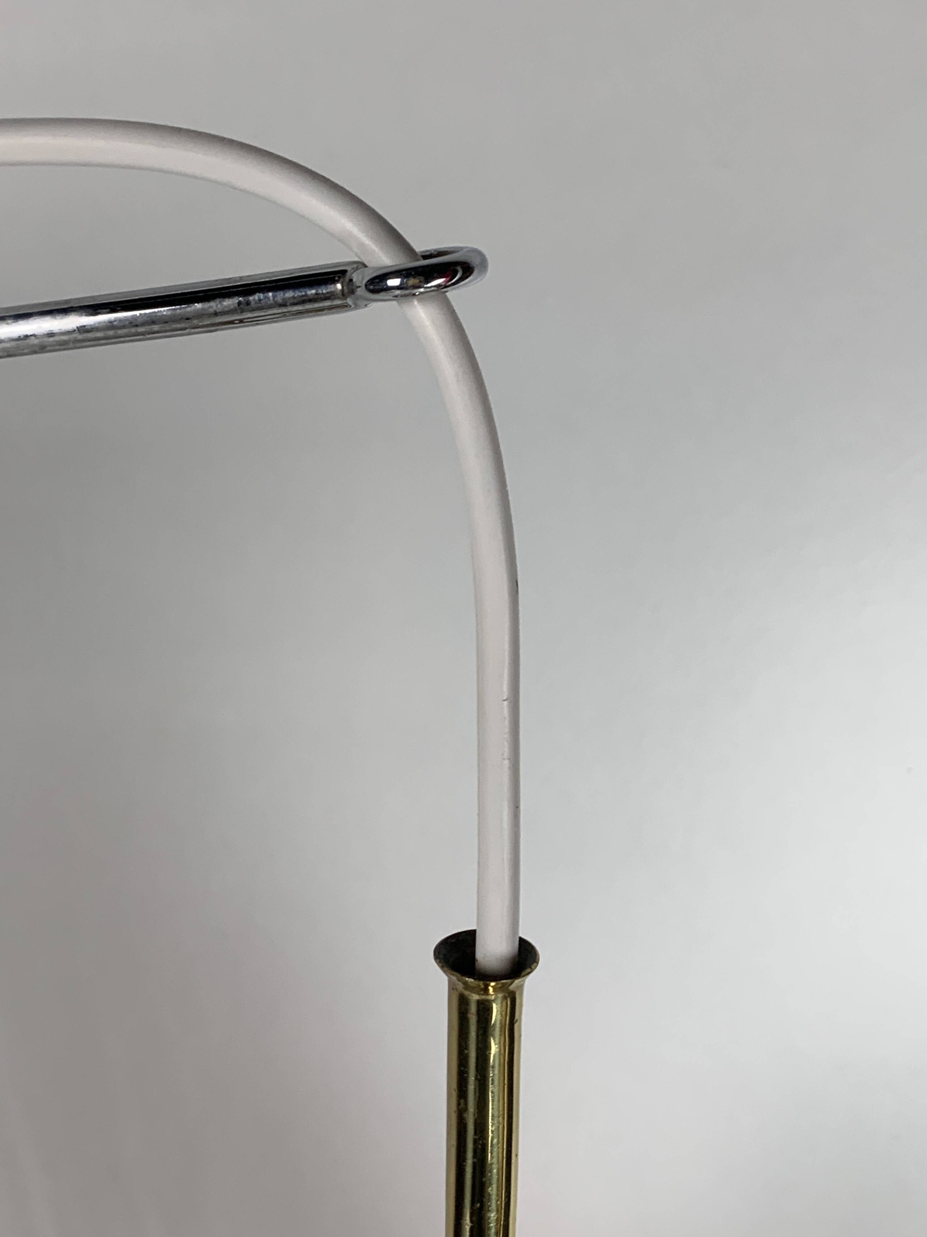 Midcentury extendable brass wall mount with cocoon and sisal shade Lars Schioler, 1960s