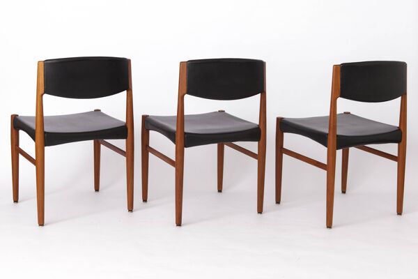 Lot de 4 chaises de salle à manger en teck Grete Jalk pour Glostrup, années 1960   Danois