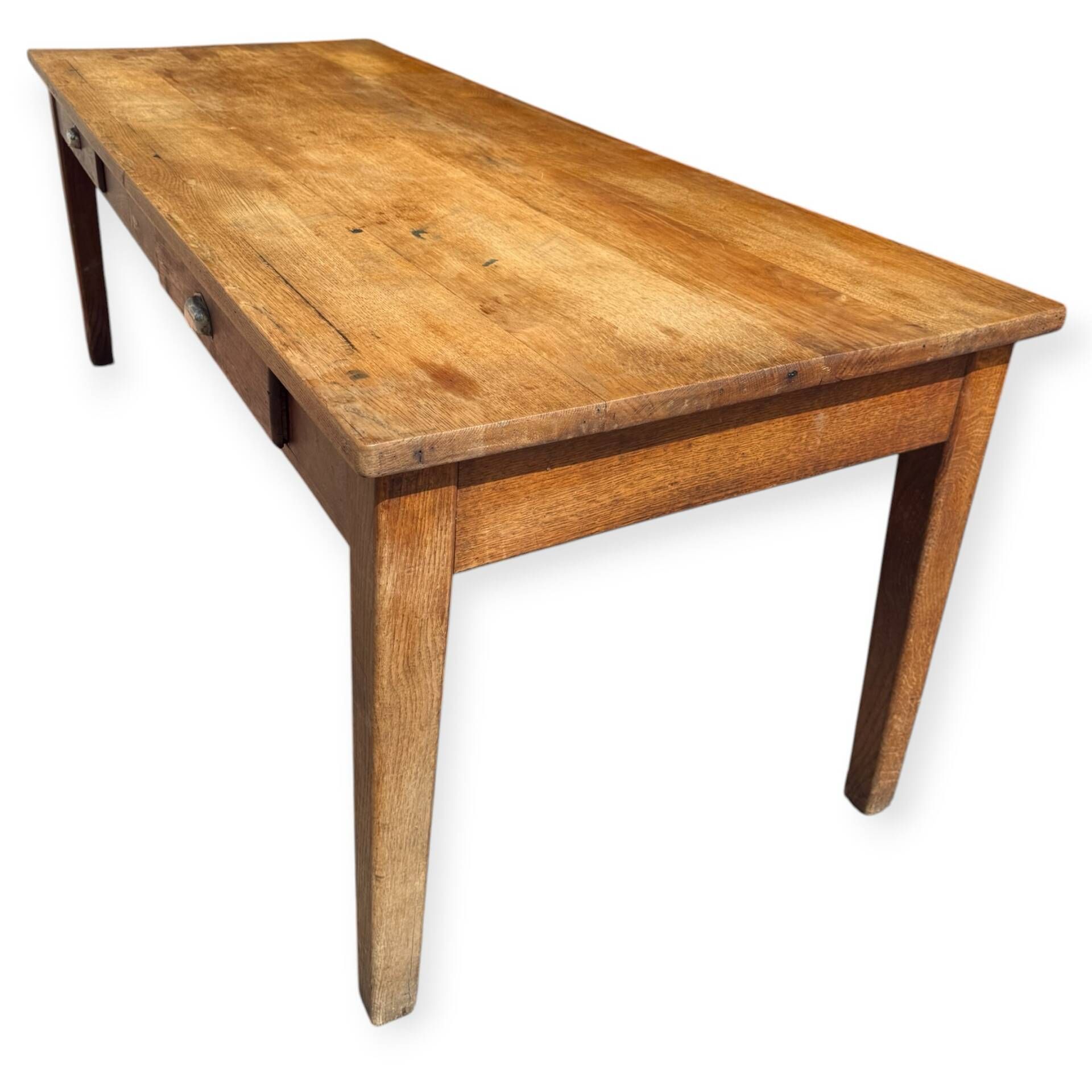 Farm table in Oak 1900 France 2 drawers