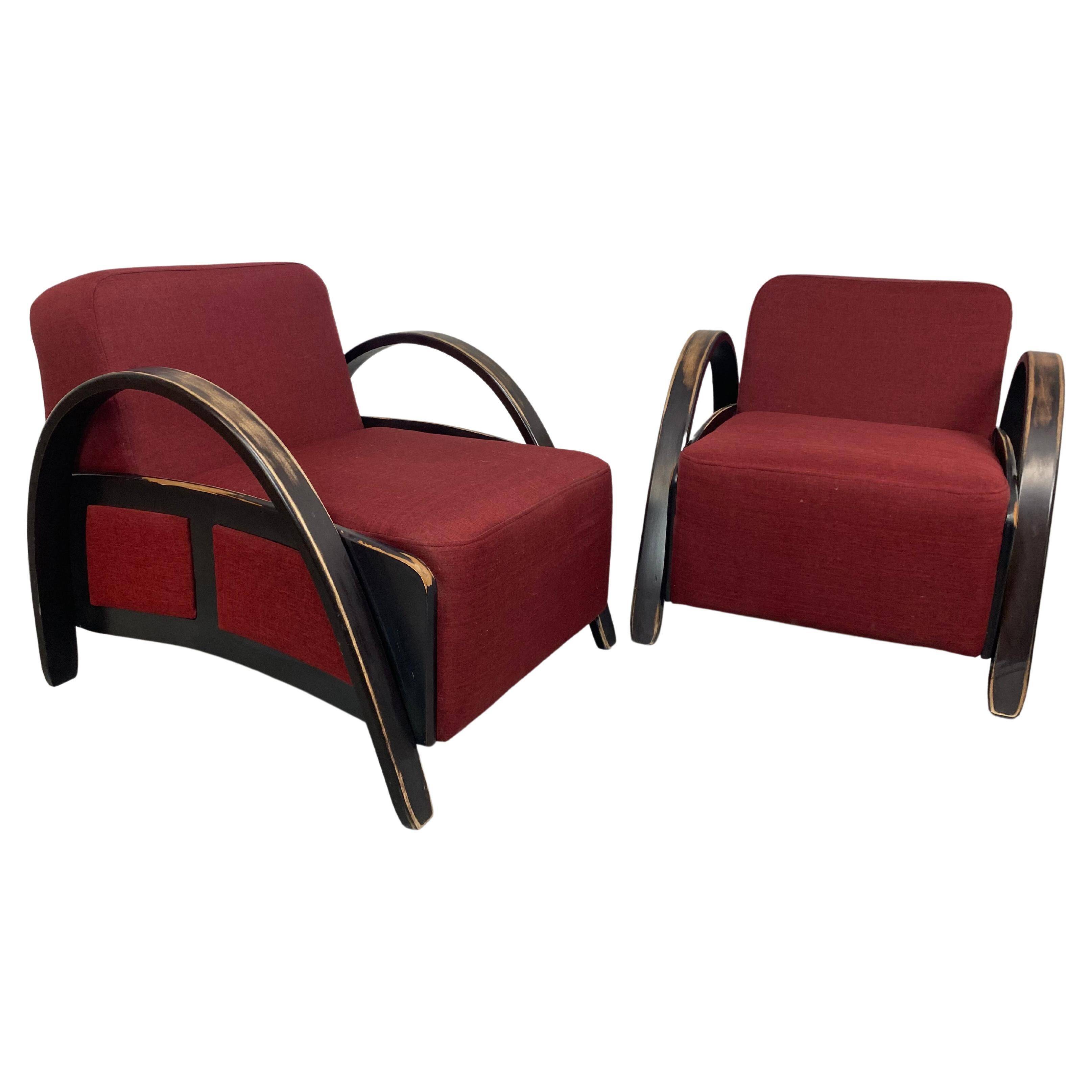 Art Deco style armchairs