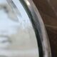 French vintage oval mirror with beveled glass and metal frame