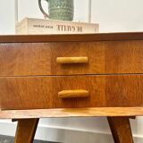 Pair of bedside tables with compass legs
