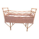 Vintage rattan baby cot
