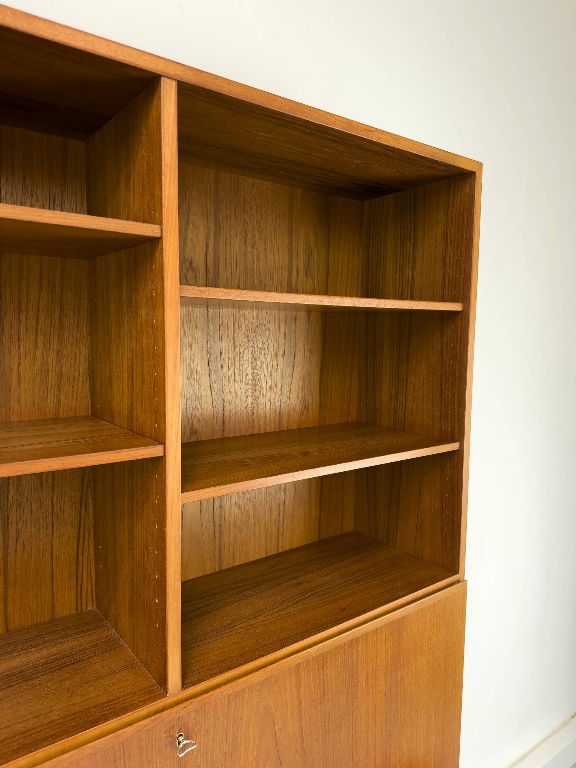 Vintage Teak Bookcase with Desk from Omann Jun, 1960s